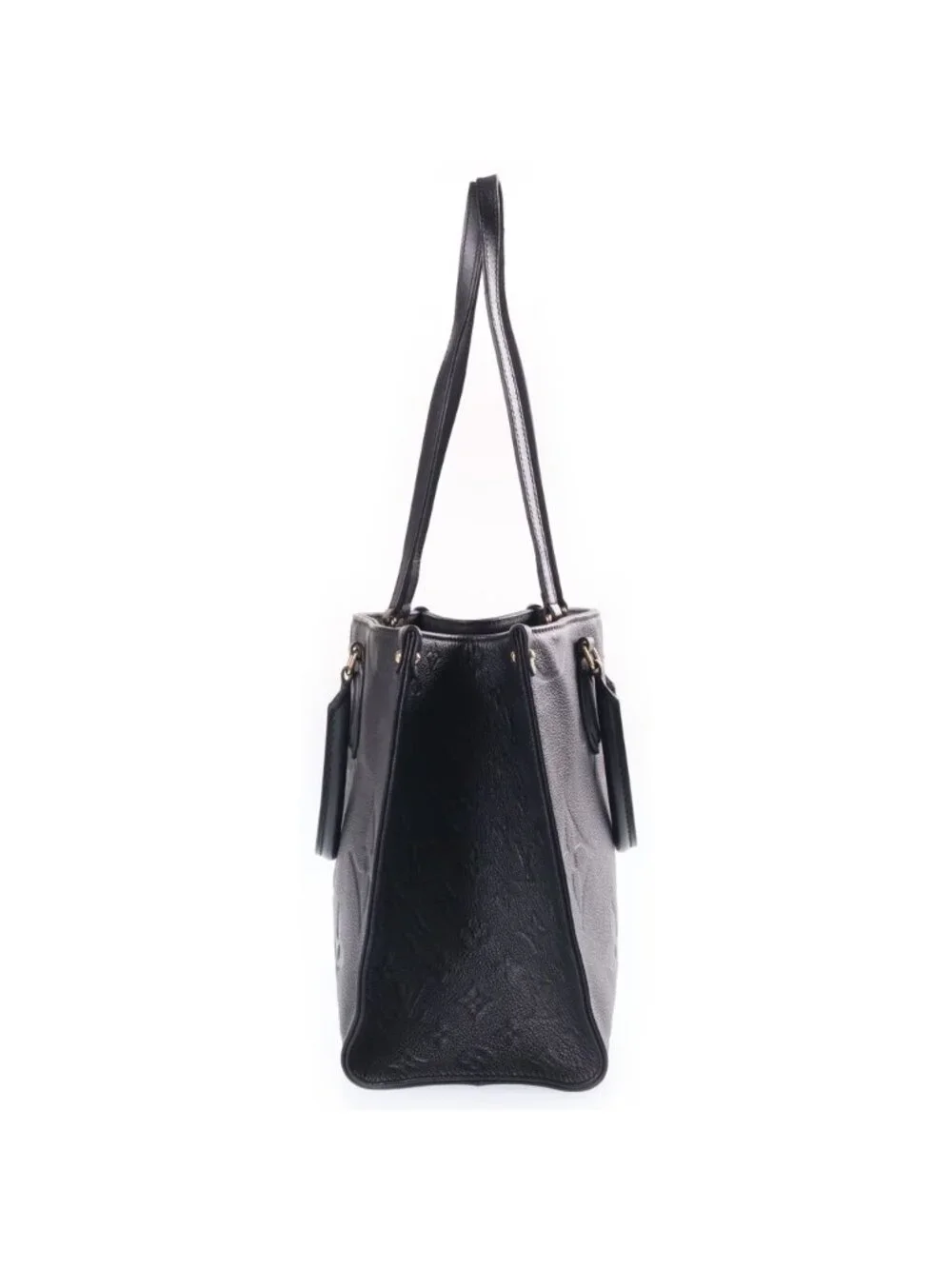 Louis Vuitton on the Go MM Handbag 2-Way Tote Monogram Empreinte Leather Black